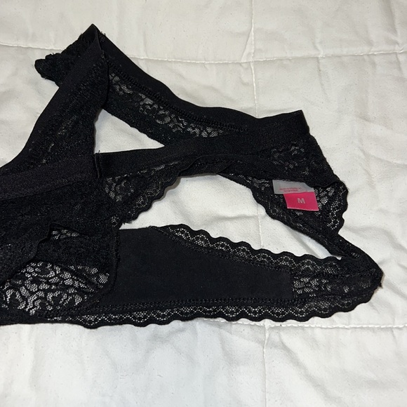 2 Pack NWOT NoBo Black Thongs with Lace Size Medium - Picture 4 of 4